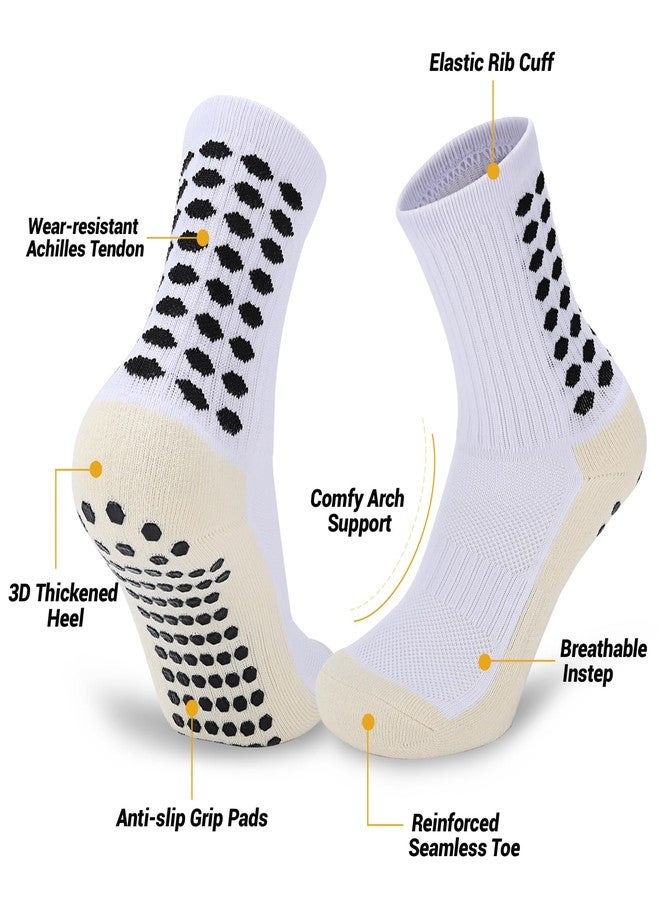 Ultrafun 5 Pairs Soccer Socks with Grip Pads Non Slip Football Basketball Sports Socks for Men Women (5Pairs-Black) - Image 3